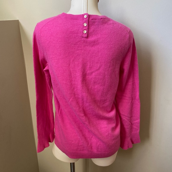 TALBOTS Lightweight Pink Wool Sweater Gold Buttons | Size Medium - Picture 4 of 16